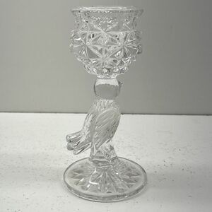 Vintage Hofbauer Byrdes Lead Crystal Bird Candlestick West Germany Rare‎